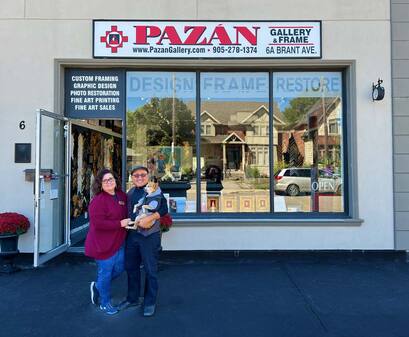 Pazan Gallery owners Gloria, Marcelo, and Bruiser Pazan, September 24, 2023